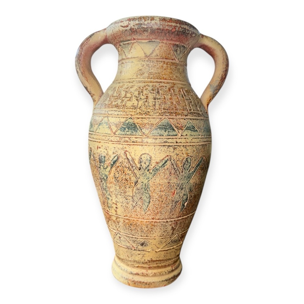 Vintage-Inspired clay pottery dancing women tribe Vase